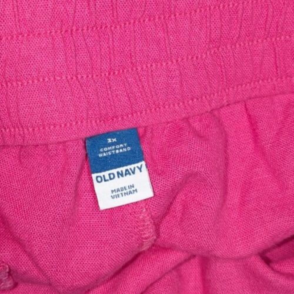 Old Navy Shorts 3X NWT Pink Linen Blend Elastic Waist Pull On Barbiecore Plus - Picture 7 of 8